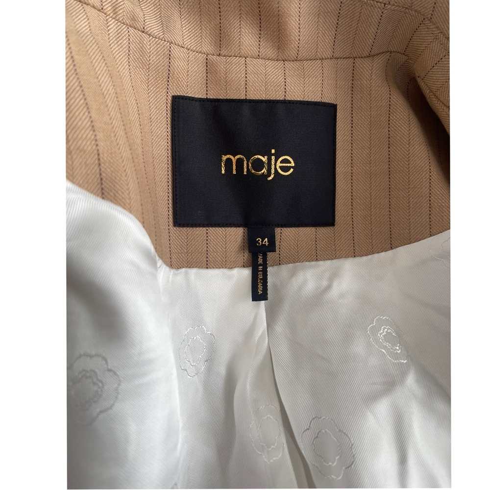 Maje Pinstriped Tailored Blazer Size Size 34 - Picture 7 of 8